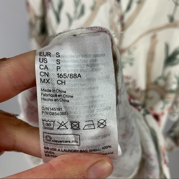 JOHANNA ORTIZ x H&M Linen Shirt Floral Print Dolman Sleeve Midi Dress - Picture 11 of 16